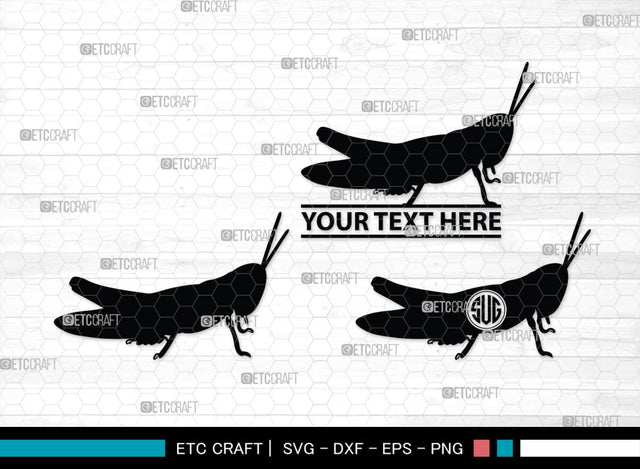 Grasshopper Monogram, Grasshopper Silhouette, Grasshopper SVG, Grasshopper Bug Svg, Grasshopper Insect Svg, Insect Svg, SB00274 SVG ETC Craft 