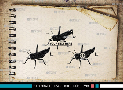 Grasshopper Monogram, Grasshopper Silhouette, Grasshopper SVG, Grasshopper Bug Svg, Grasshopper Insect Svg, Insect Svg, SB00274 SVG ETC Craft 