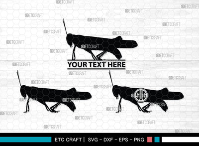 Grasshopper Monogram, Grasshopper Silhouette, Grasshopper SVG, Grasshopper Bug Svg, Grasshopper Insect Svg, Insect Svg, SB00274 SVG ETC Craft 