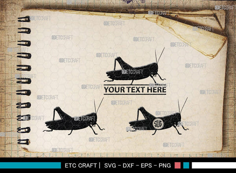Grasshopper Monogram, Grasshopper Silhouette, Grasshopper SVG, Grasshopper Bug Svg, Grasshopper Insect Svg, Insect Svg, SB00274 SVG ETC Craft 