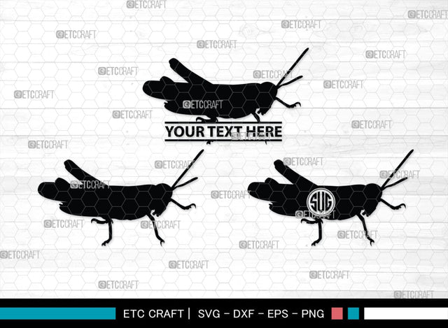Grasshopper Monogram, Grasshopper Silhouette, Grasshopper SVG, Grasshopper Bug Svg, Grasshopper Insect Svg, Insect Svg, SB00274 SVG ETC Craft 