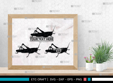 Grasshopper Monogram, Grasshopper Silhouette, Grasshopper SVG, Grasshopper Bug Svg, Grasshopper Insect Svg, Insect Svg, SB00274 SVG ETC Craft 