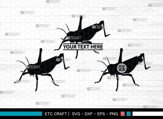 Grasshopper Monogram, Grasshopper Silhouette, Grasshopper SVG, Grasshopper Bug Svg, Grasshopper Insect Svg, Insect Svg, SB00274 SVG ETC Craft 