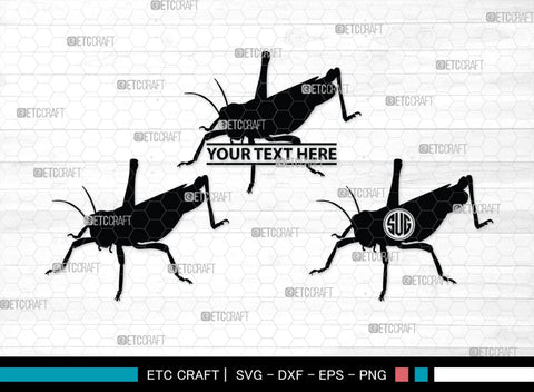 Grasshopper Monogram, Grasshopper Silhouette, Grasshopper SVG, Grasshopper Bug Svg, Grasshopper Insect Svg, Insect Svg, SB00274 SVG ETC Craft 
