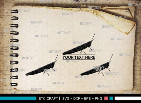 Grasshopper Monogram, Grasshopper Silhouette, Grasshopper SVG, Grasshopper Bug Svg, Grasshopper Insect Svg, Insect Svg, SB00274 SVG ETC Craft 
