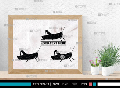 Grasshopper Monogram, Grasshopper Silhouette, Grasshopper SVG, Grasshopper Bug Svg, Grasshopper Insect Svg, Insect Svg, SB00274 SVG ETC Craft 