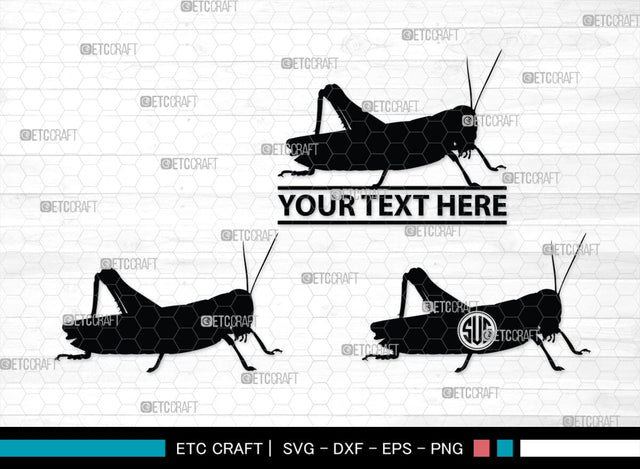 Grasshopper Monogram, Grasshopper Silhouette, Grasshopper SVG, Grasshopper Bug Svg, Grasshopper Insect Svg, Insect Svg, SB00274 SVG ETC Craft 