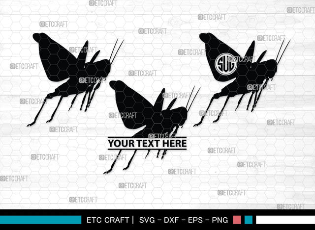 Grasshopper Monogram, Grasshopper Silhouette, Grasshopper SVG, Grasshopper Bug Svg, Grasshopper Insect Svg, Insect Svg, SB00274 SVG ETC Craft 