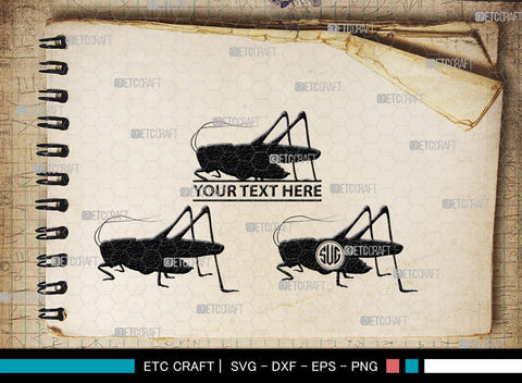 Grasshopper Monogram, Grasshopper Silhouette, Grasshopper SVG, Grasshopper Bug Svg, Grasshopper Insect Svg, Insect Svg, SB00274 SVG ETC Craft 