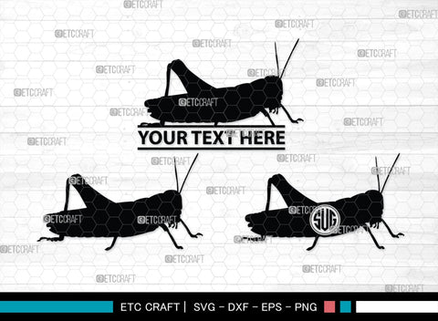 Grasshopper Monogram, Grasshopper Silhouette, Grasshopper SVG, Grasshopper Bug Svg, Grasshopper Insect Svg, Insect Svg, SB00274 SVG ETC Craft 