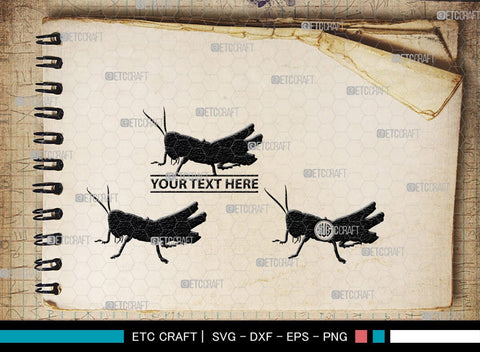 Grasshopper Monogram, Grasshopper Silhouette, Grasshopper SVG, Grasshopper Bug Svg, Grasshopper Insect Svg, Insect Svg, SB00274 SVG ETC Craft 