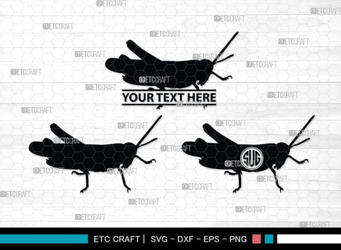 Grasshopper Monogram, Grasshopper Silhouette, Grasshopper SVG, Grasshopper Bug Svg, Grasshopper Insect Svg, Insect Svg, SB00274 SVG ETC Craft 