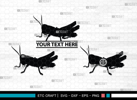 Grasshopper Monogram, Grasshopper Silhouette, Grasshopper SVG, Grasshopper Bug Svg, Grasshopper Insect Svg, Insect Svg, SB00274 SVG ETC Craft 