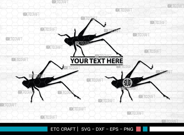 Grasshopper Monogram, Grasshopper Silhouette, Grasshopper SVG, Grasshopper Bug Svg, Grasshopper Insect Svg, Insect Svg, SB00274 SVG ETC Craft 