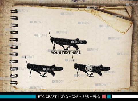 Grasshopper Monogram, Grasshopper Silhouette, Grasshopper SVG, Grasshopper Bug Svg, Grasshopper Insect Svg, Insect Svg, SB00274 SVG ETC Craft 