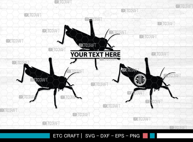 Grasshopper Monogram, Grasshopper Silhouette, Grasshopper SVG, Grasshopper Bug Svg, Grasshopper Insect Svg, Insect Svg, SB00274 SVG ETC Craft 