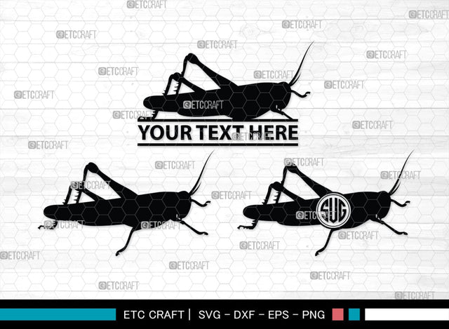 Grasshopper Monogram, Grasshopper Silhouette, Grasshopper SVG, Grasshopper Bug Svg, Grasshopper Insect Svg, Insect Svg, SB00274 SVG ETC Craft 
