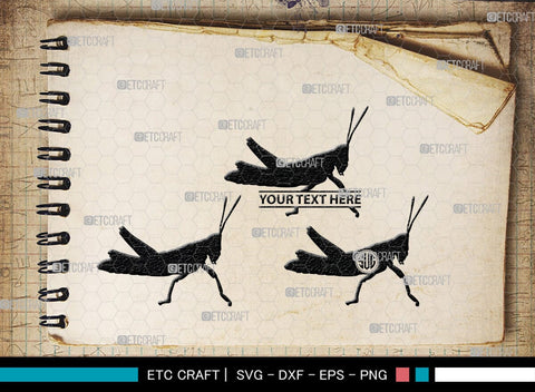 Grasshopper Monogram, Grasshopper Silhouette, Grasshopper SVG, Grasshopper Bug Svg, Grasshopper Insect Svg, Insect Svg, SB00274 SVG ETC Craft 