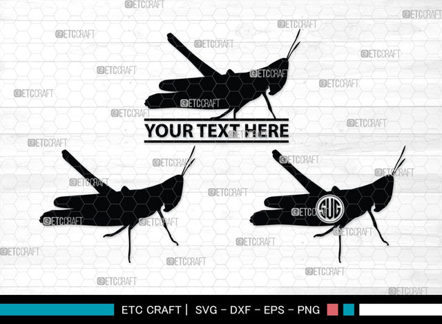Grasshopper Monogram, Grasshopper Silhouette, Grasshopper SVG, Grasshopper Bug Svg, Grasshopper Insect Svg, Insect Svg, SB00274 SVG ETC Craft 