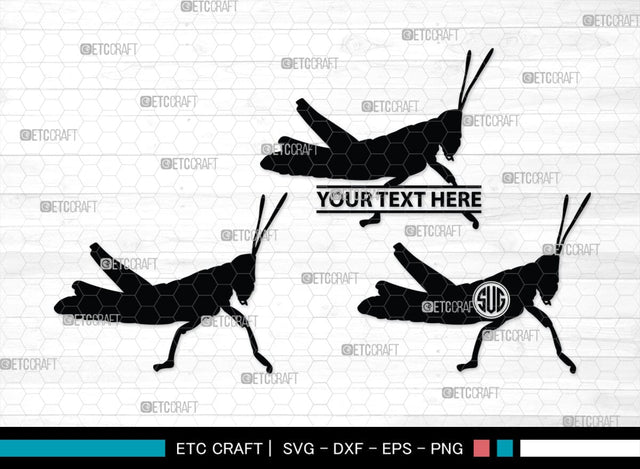 Grasshopper Monogram, Grasshopper Silhouette, Grasshopper SVG, Grasshopper Bug Svg, Grasshopper Insect Svg, Insect Svg, SB00274 SVG ETC Craft 
