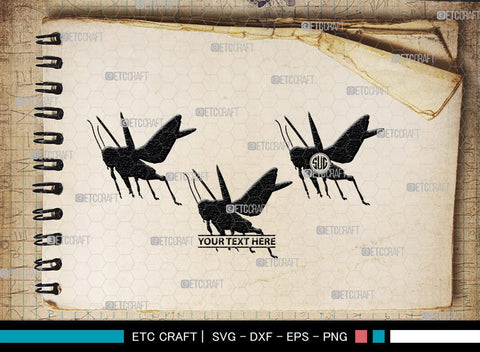 Grasshopper Monogram, Grasshopper Silhouette, Grasshopper SVG, Grasshopper Bug Svg, Grasshopper Insect Svg, Insect Svg, SB00274 SVG ETC Craft 