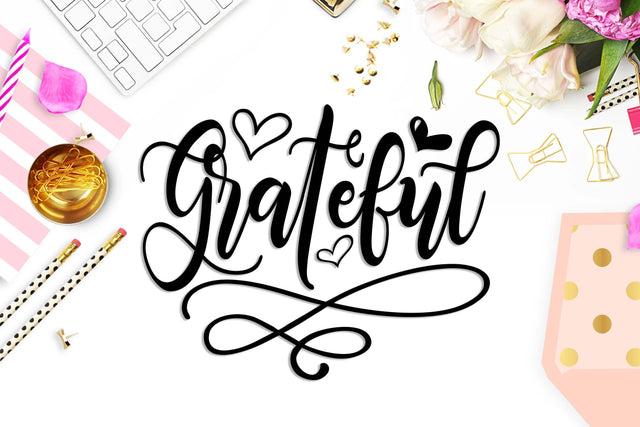 Grateful cut file | Christian | Thanksgiving | Hearts SVG TheBlackCatPrints 