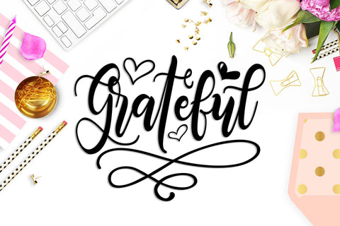 Grateful cut file | Christian | Thanksgiving | Hearts SVG TheBlackCatPrints 