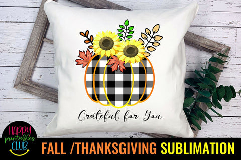 Grateful for You-Fall Thanksgiving Sublimation Design PNG Sublimation Happy Printables Club 