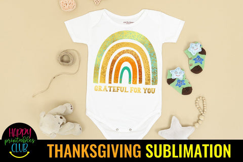 Grateful for You Thanksgiving Sublimation Design Ideas PNG Sublimation Happy Printables Club 