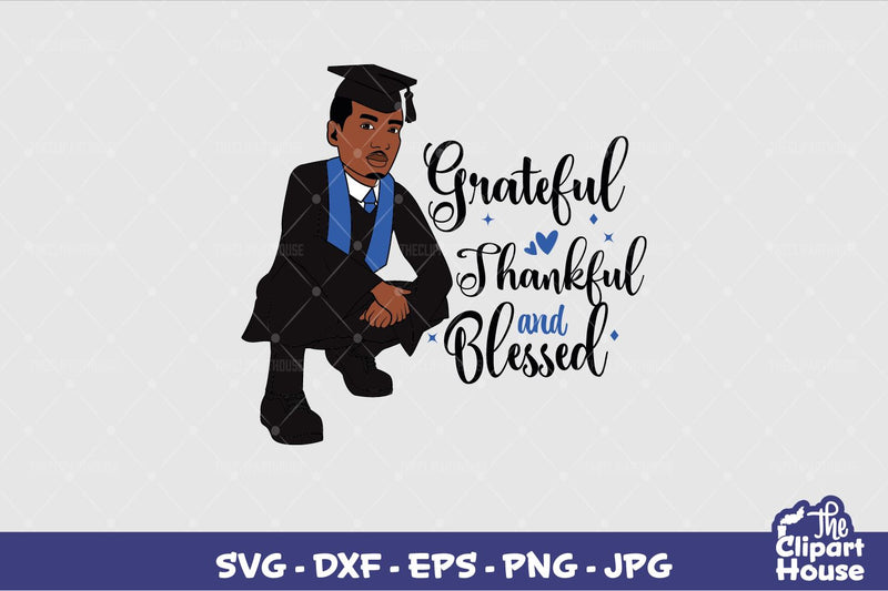 Grateful Graduation Black Man SVG The Clipart House 