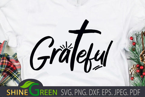 Grateful Jesus Grunge - Christmas SVG SVG Shine Green Art 