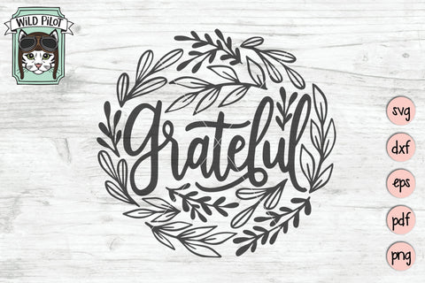 Grateful Leaf SVG Cut File SVG Wild Pilot 