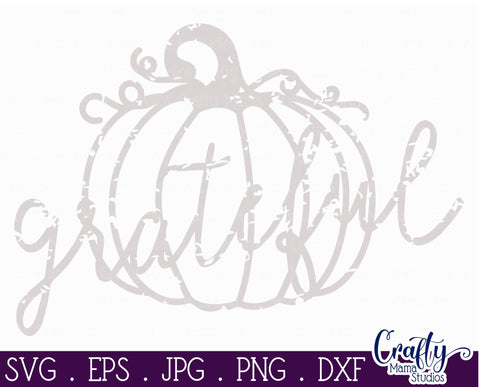 Grateful - Pumpkin - Fall Svg - Autumn SVG Crafty Mama Studios 