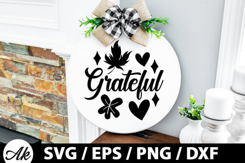 Grateful Round Sign SVG akazaddesign 