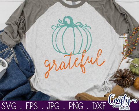 Grateful SVG - Pumpkin - Fall - Autumn SVG Crafty Mama Studios 