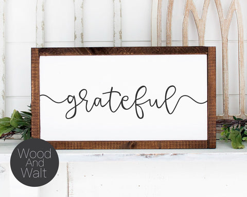 Grateful SVG | Thanksgiving Cut File | Fall Design | Home Decor Family Saying | Stencil for Wood Sign | Printable Wall Art | Cricut Iron On SVG Wood And Walt 