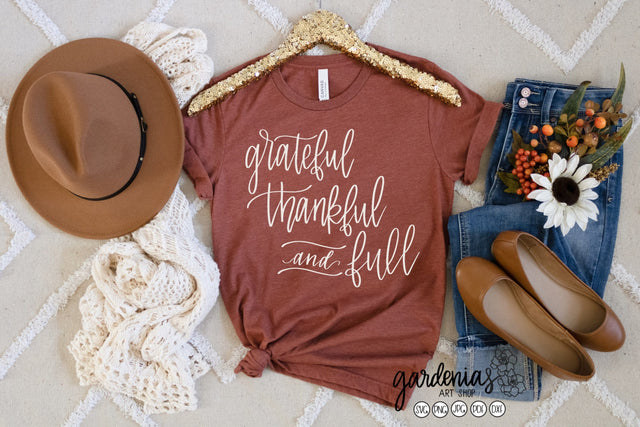 Grateful Thankful and Full SVG Gardenias Art Shop 