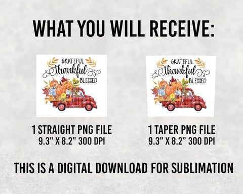Grateful Thankful Blessed 20 oz Tumbler Wrap, Halloween Pumpkin 20 oz Skinny Tumbler Wrap, Thanksgiving Fall Pumpkin Tumbler Design SVG BOO-design 