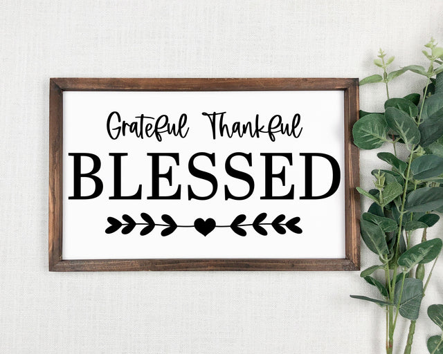 Grateful Thankful Blessed Farmhouse Sign SVG SVG B Renee Design 