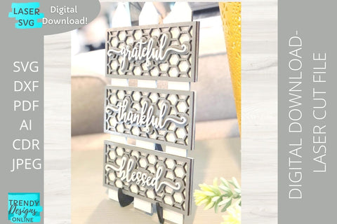 Grateful Thankful Blessed Fence Sign svg, Chicken wire svg SVG Trendy Designs Online 