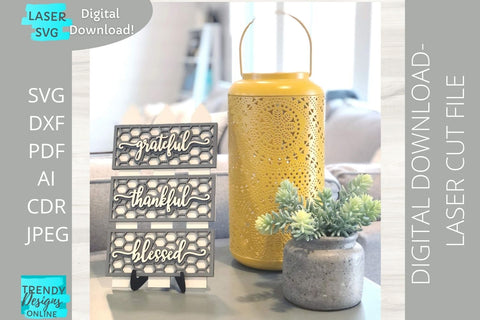 Grateful Thankful Blessed Fence Sign svg, Chicken wire svg SVG Trendy Designs Online 