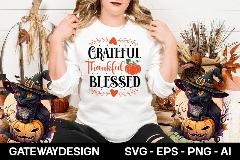 Grateful Thankful Blessed svg design SVG designmaster24 