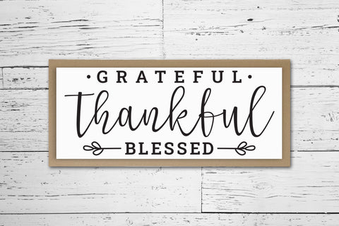 Grateful Thankful Blessed, Thanksgiving Sign SVG SVG CraftLabSVG 