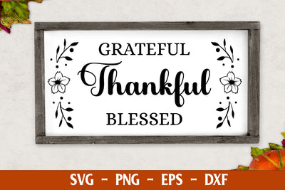 Grateful Thankful Blessed | Thanksgiving SVG SVG Stacy's Digital Designs 