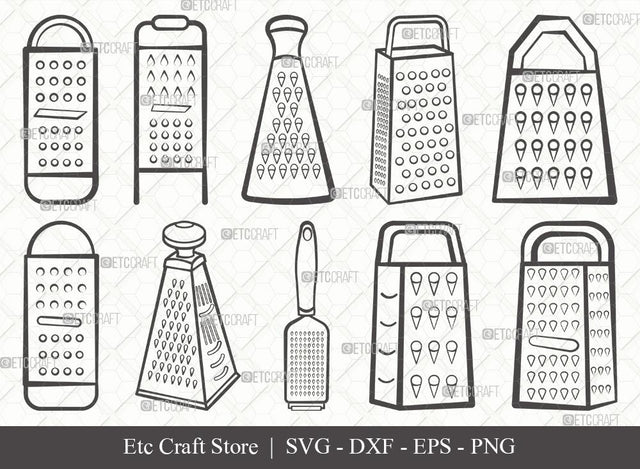 Grater Outline SVG Cut File | Kitchen Svg | Cooking Svg | Cheese Grater Svg | Bundle | Eps | Dxf | Png SVG ETC Craft 