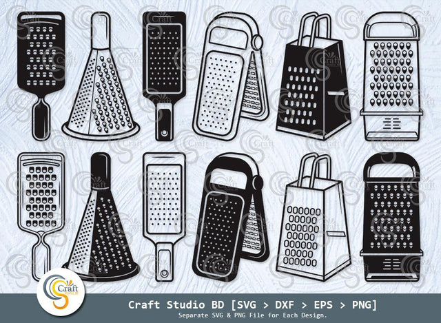 Grater Silhouette, Kitchen Utensils Svg, Cooking Svg, Cheese Grater Svg, Grater Svg Bundle SVG ETC Craft 