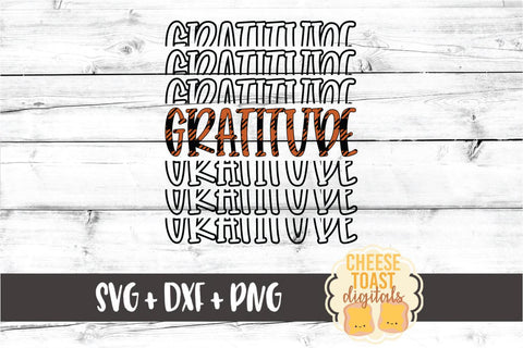 Gratitude - Buffalo Plaid Thanksgiving Mirror Word SVG PNG DXF Cut Files SVG Cheese Toast Digitals 