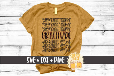 Gratitude - Buffalo Plaid Thanksgiving Mirror Word SVG PNG DXF Cut Files SVG Cheese Toast Digitals 