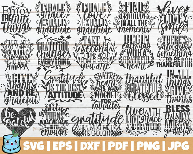 Gratitude SVG Bundle SVG MintyMarshmallows 