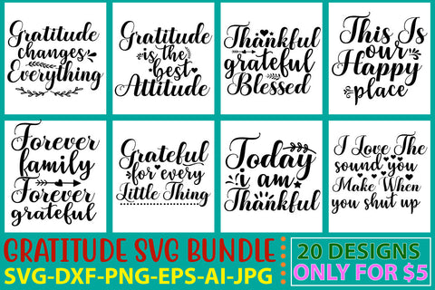 Gratitude Svg Bundle SVG Syaman 